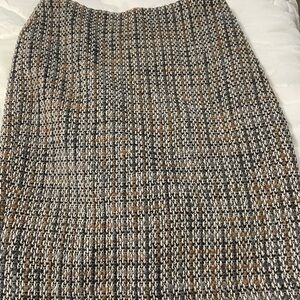 Ann Taylor Tweed Pencil Skirt - Black, Gray, and Brown
